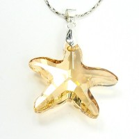 Elegante kurze Kette mit Swarovski "Starfish Golden Shadow"