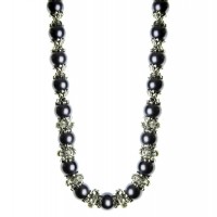 Elegante Perlenkette mit Strass "Grey Wounder"