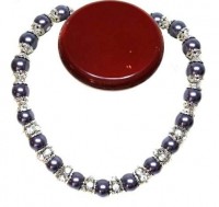 Elegante Perlenkette mit Strass "Grey Wounder"