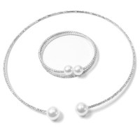 Elegantes Strassset mit Perlen 'flexible Glam'