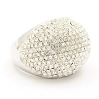 Glamouröser Ring vergoldet mit Kristallen 'silver Niva'