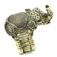 Hochwertiger Designer Stretch Ring "Elephants parade bronze"
