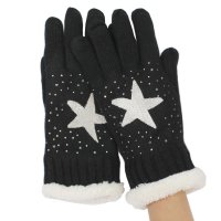 Kuschelweiche Handschuhe 'black - funky star'