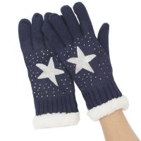 Kuschelweiche Handschuhe 'marine - funky star'