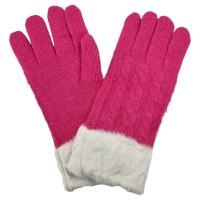 Kuschelweiche Handschuhe mit Zopfmuster pink 'cosy glove'
