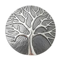 Magnetbrosche mit Emallie Lebensbaum grau