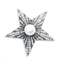 Magnetbrosche Stern mit Perle 'stella con perla'