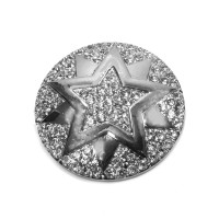 Stern Magnetbrosche mit Strass 'silver - 2 Star'