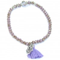Stretcharmand mit Anhänger 'lilac pearly bobowl'