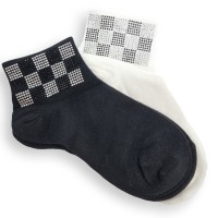 Süsse Socken mit Strass 'black n white'