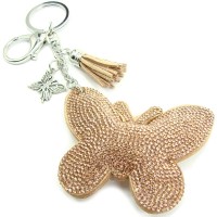 Taschen- und Schlüsselanhänger 'soft beige butterfly'