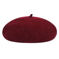 Trendige Baskenmütze / Hut aus Wolle dunkelrot ' Pais'