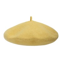 Trendige Baskenmütze / Hut aus Wolle gelb ' Pais'