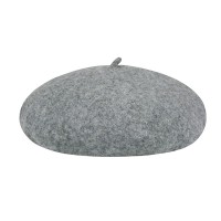 Trendige Baskenmütze / Hut aus Wolle grey