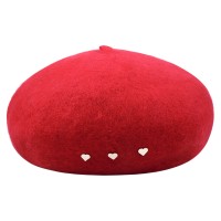 Trendige Baskenmütze / Hut aus Wolle 'red - Paris in Love'