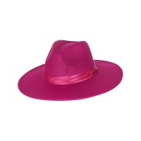 Trendiger Fedora-Hut mit Satinband pink