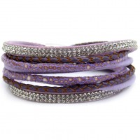 Wickelarmband mit Strass und Magnetverschluss 'bants- lilac '