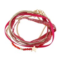 Wickelarmband mit versch. Komponenten 'red - Imna'